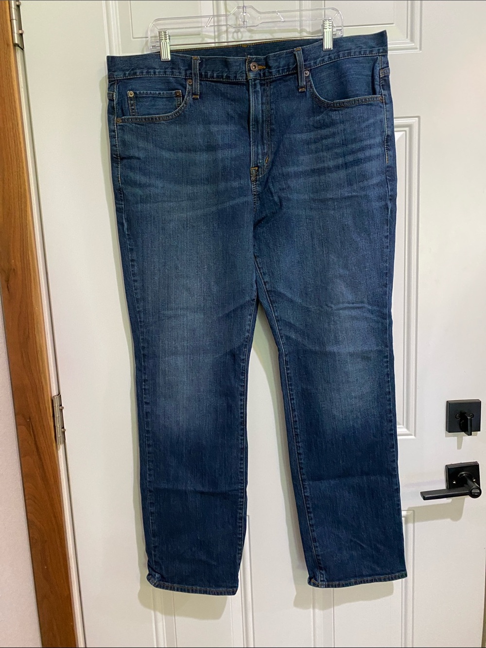 Men's Straight Dark Blue Denim Jeans